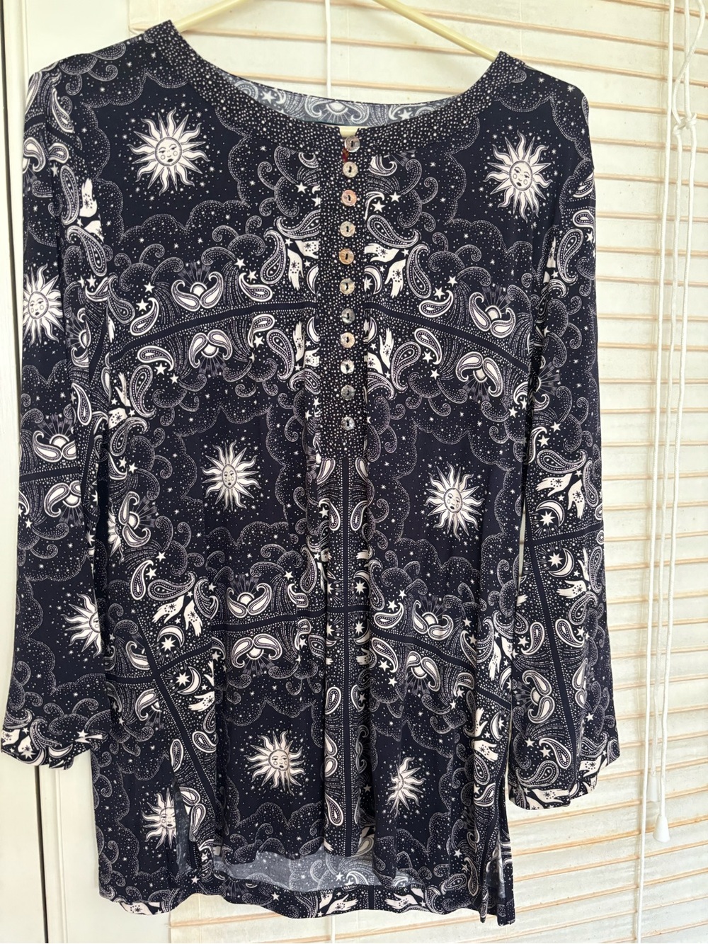 Johnny Was Embroidered Celestial Top/Tunic